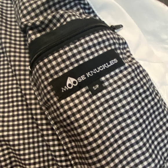 Moose Knuckles White Moto Real Leather Jacket Size S - Picture 4 of 7